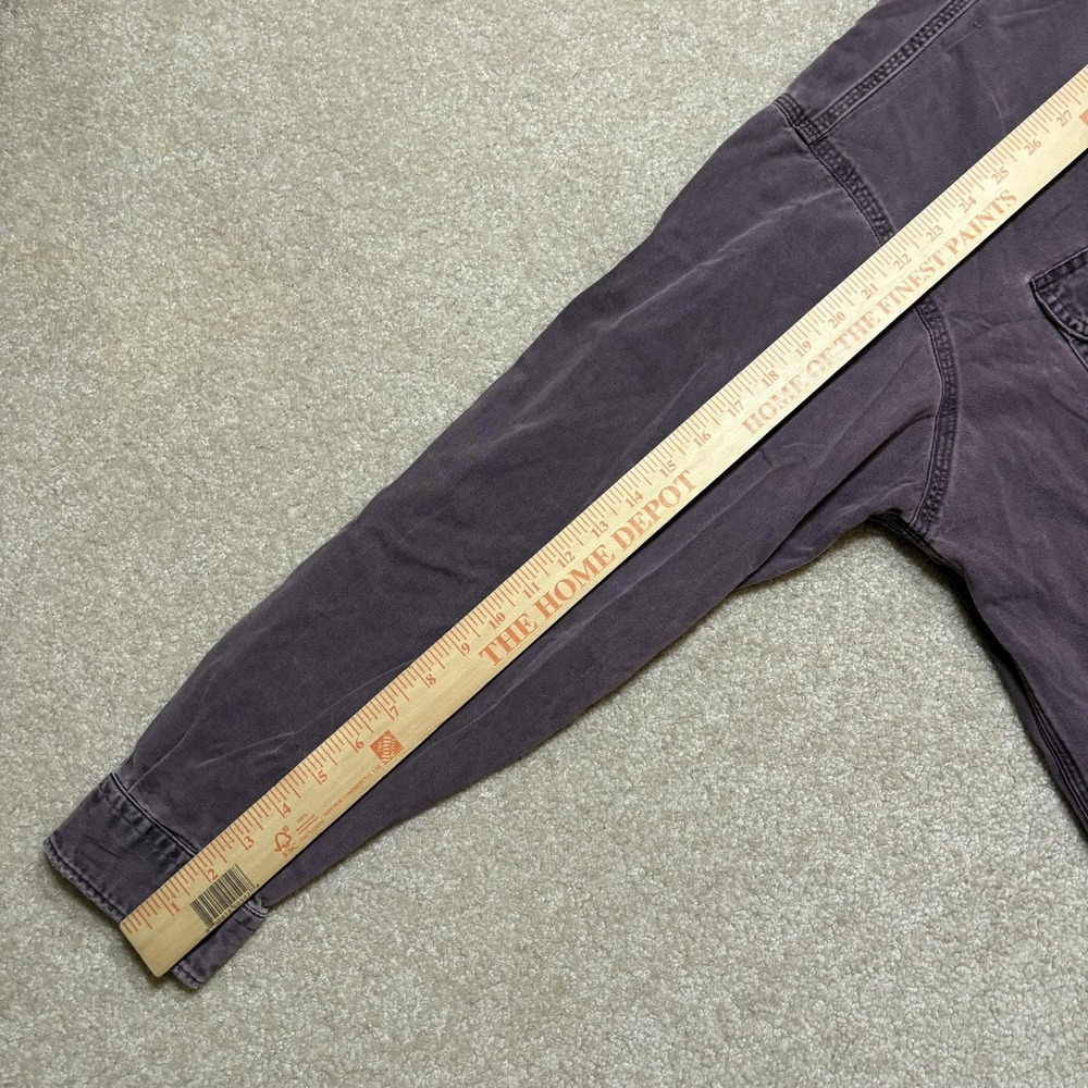 Vtg Carhartt Shirt Mens Large Purple Twill Button Up LS Faded Distressed 90s - Picture 8 of 16